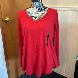 Torrid red long sleeve shirt size 00X. NWT